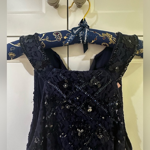 Adrianna Papell navy blue sparkly formal dress size 6 - Picture 3 of 3